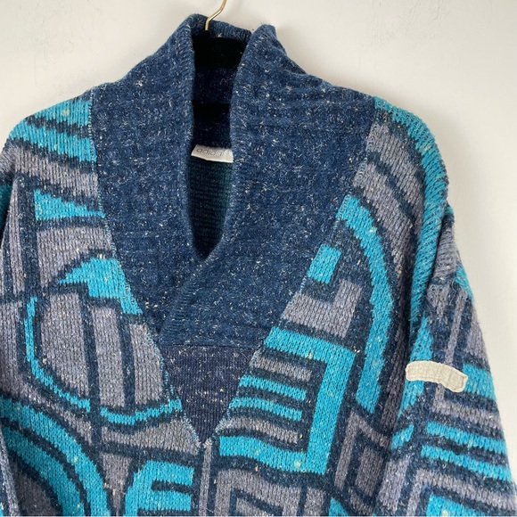 Vintage 90s Adidas Abstract Sweater Made in Australia Sz 46 Medium - Picture 3 of 10